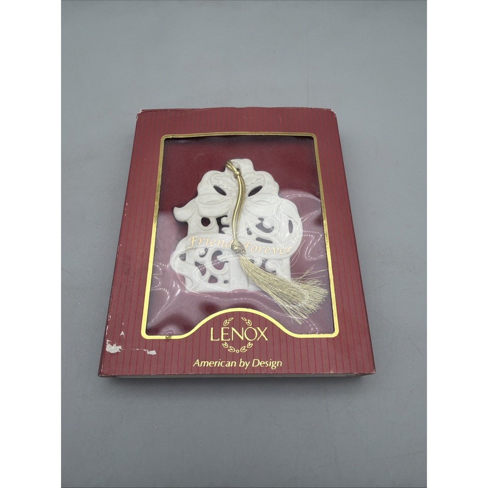 LENOX Friends Forever PORCELAIN Christmas Ornament Ivory & Gold